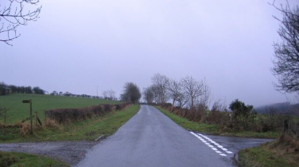 Crossroads with Bridleway. Fast traffic down the hill make this a junction to be careful at.
