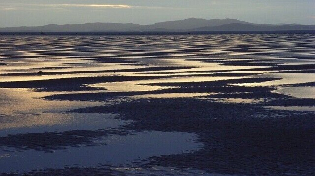 Wet sands of the Solway Firth. Foreshortened version of 573106, showing, I think, Bengairn near Kirkcudbright.