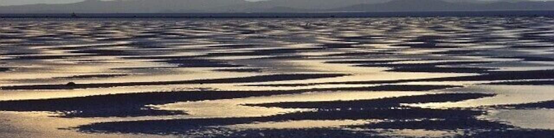 Wet sands of the Solway Firth. Foreshortened version of 573106, showing, I think, Bengairn near Kirkcudbright.