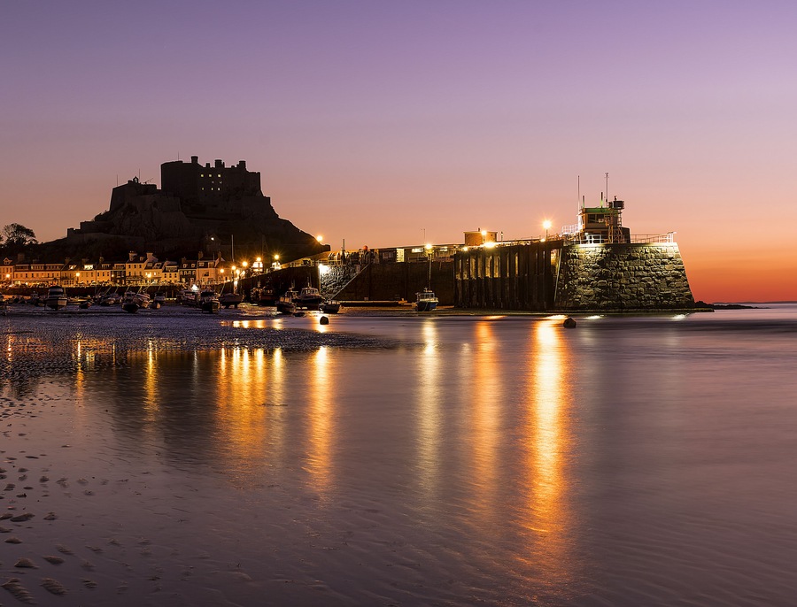 Mont Orgueil is a castle in Jersey that overlooks the harbour of Gorey. It is also called Gorey Castle by English-speakers, and lé Vièr Châté by Jèrriais-speakers