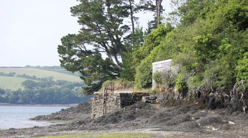 Quay at mouth of Frenchman's Creek, near to Helford, Cornwall, Great Britain. On the western bank of Frenchman's Creek, just at the confluence with the Helford River. Annotated as "Quay" on the OS as opposed to the "Old Quay" on the opposite bank.