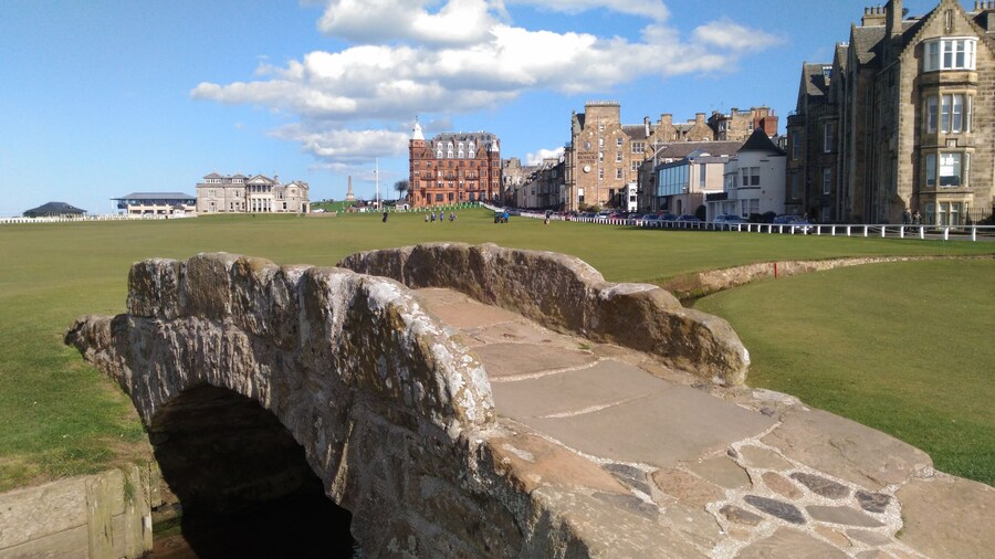 The famous Swilken Bridge in St Andrews Links golf course.
The bridge is on the eighteenth hole of the Old Course.
#OrbitzTravel #scotland #standrews #golf
