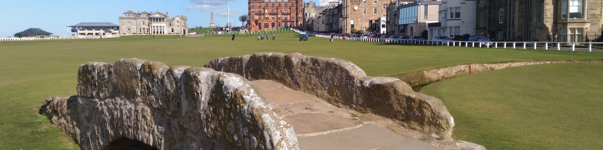 The famous Swilken Bridge in St Andrews Links golf course.
The bridge is on the eighteenth hole of the Old Course.
#OrbitzTravel #scotland #standrews #golf