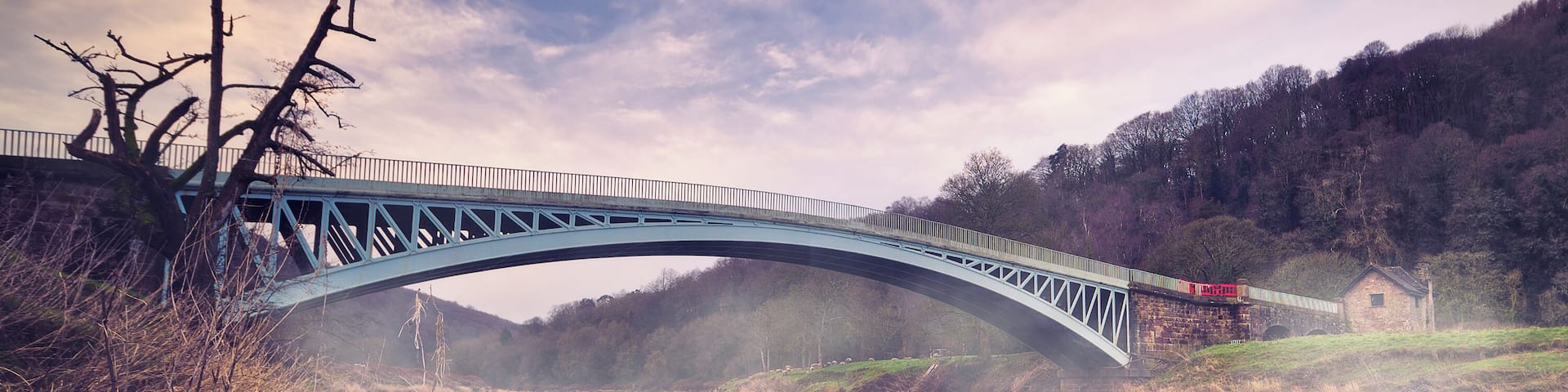 Awesome iron bridge spanning the river Wye on the England/Wales border.
Best for wide angled morning shots in soft light, misty river really adds to the atmosphere