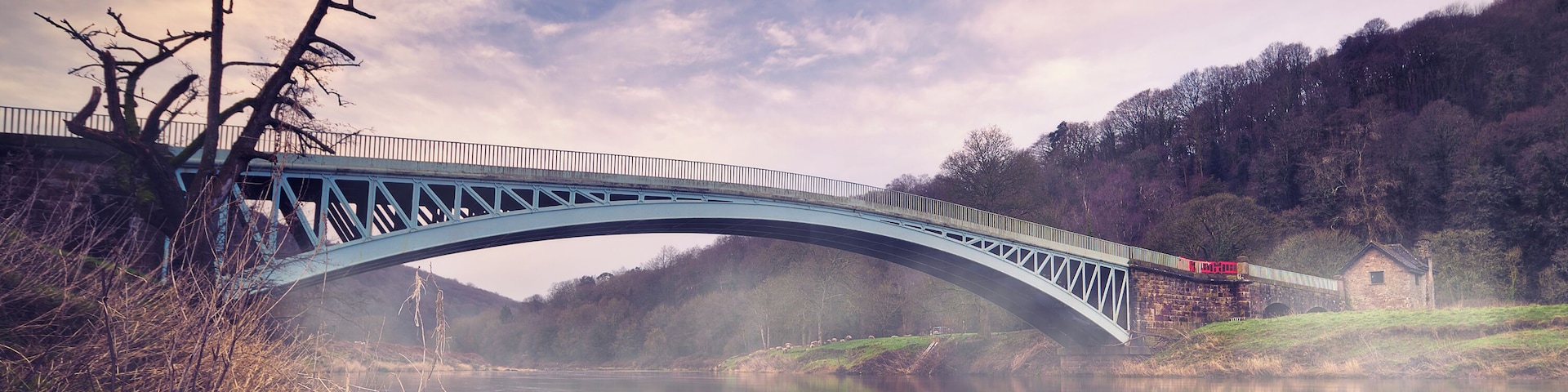 Awesome iron bridge spanning the river Wye on the England/Wales border.
Best for wide angled morning shots in soft light, misty river really adds to the atmosphere