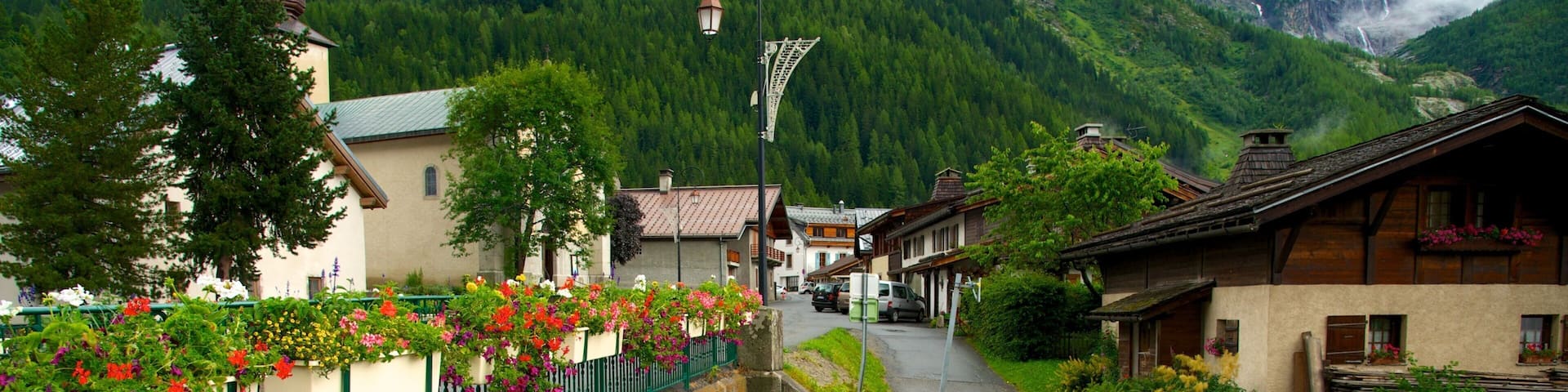 Argentiere featuring a small town or village, a bridge and a river or creek