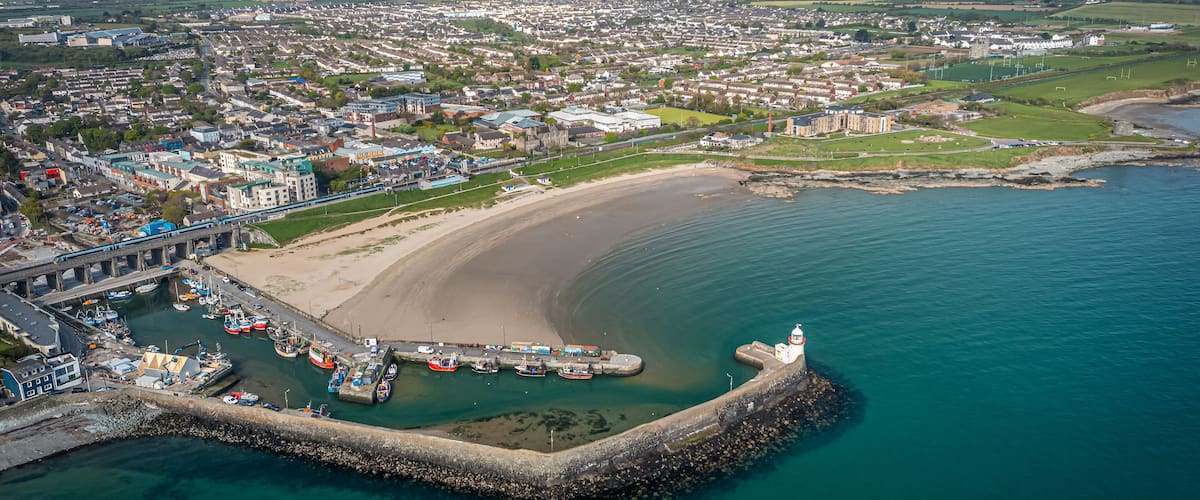 Aerial View Over Balbriggan Harbour, Dublin, Ireland