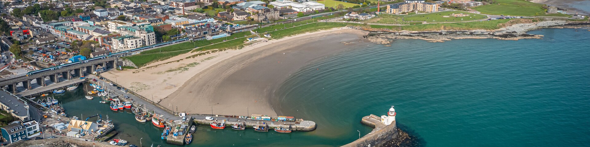 Aerial View Over Balbriggan Harbour, Dublin, Ireland