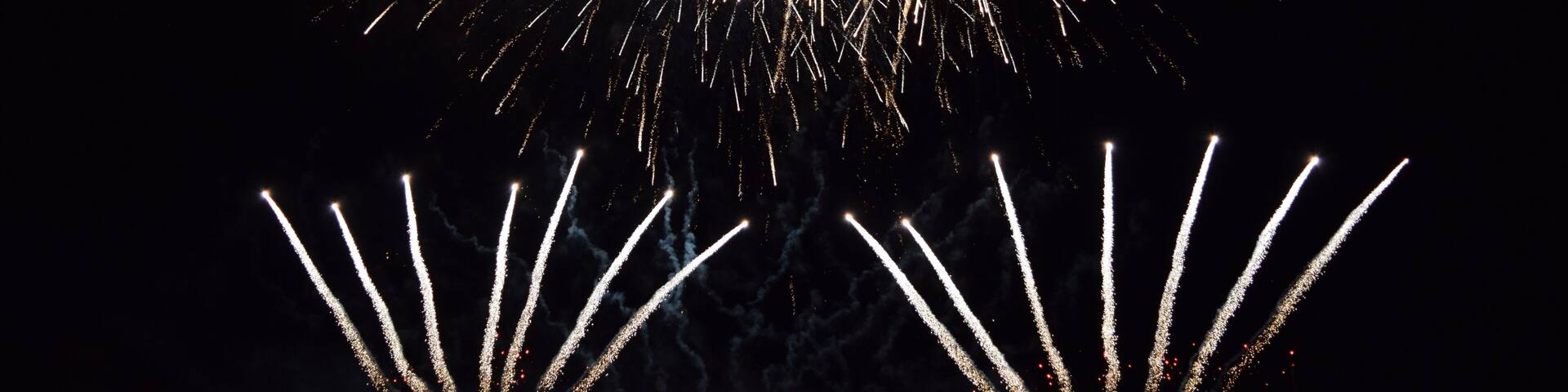 Colorful fireworks in the night sky, Ostfildern, Germany