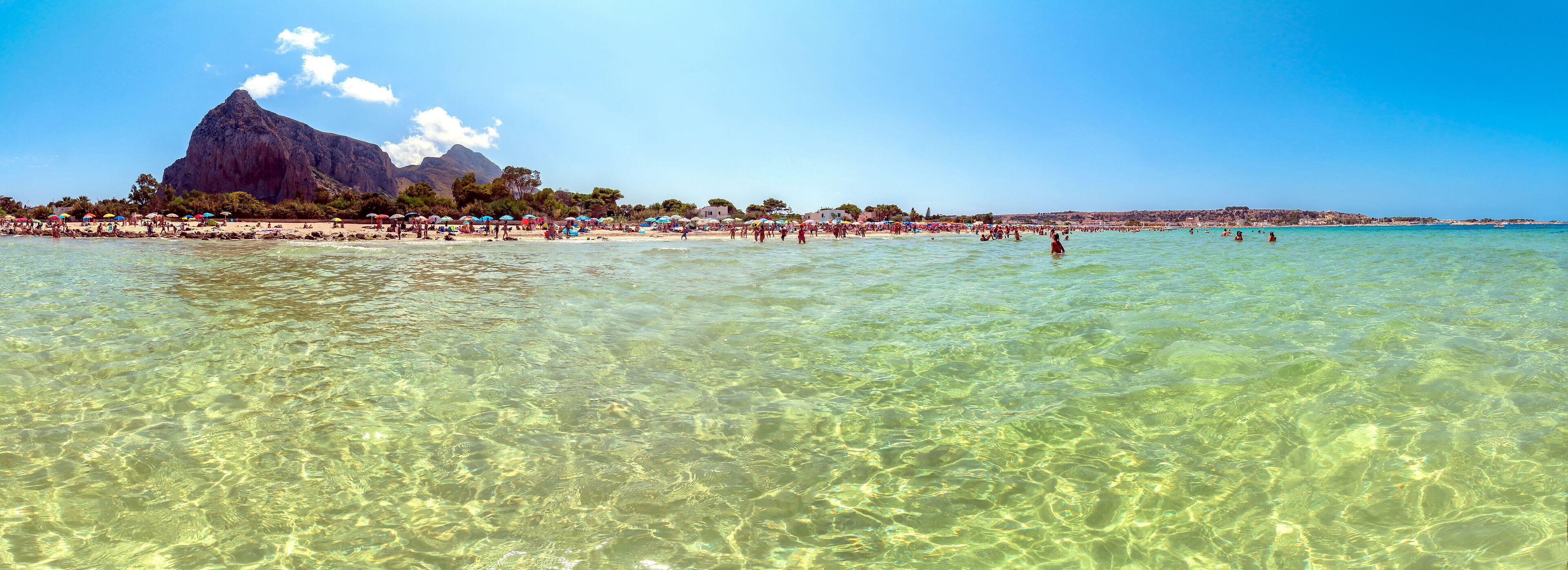 Beach and Mediterranean sea in San Vito Lo Capo, Sicily, Italy
