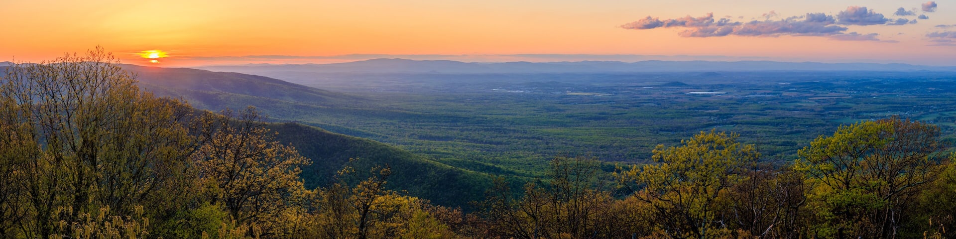 Panoramic Sunset over Shenandoah Valley in Spring