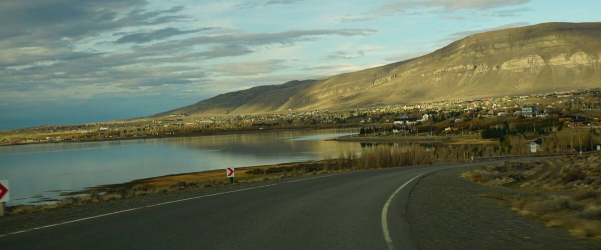 A view of El Calafate on the way back from the Perito Moreno Glacier.