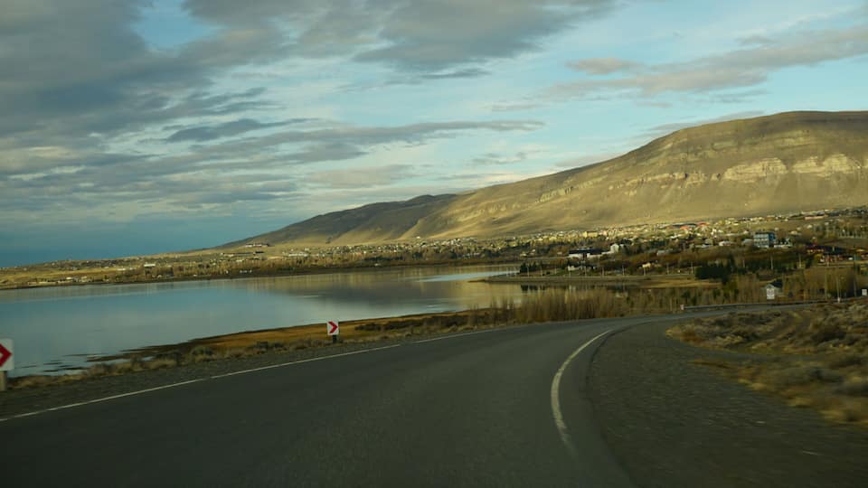 A view of El Calafate on the way back from the Perito Moreno Glacier.