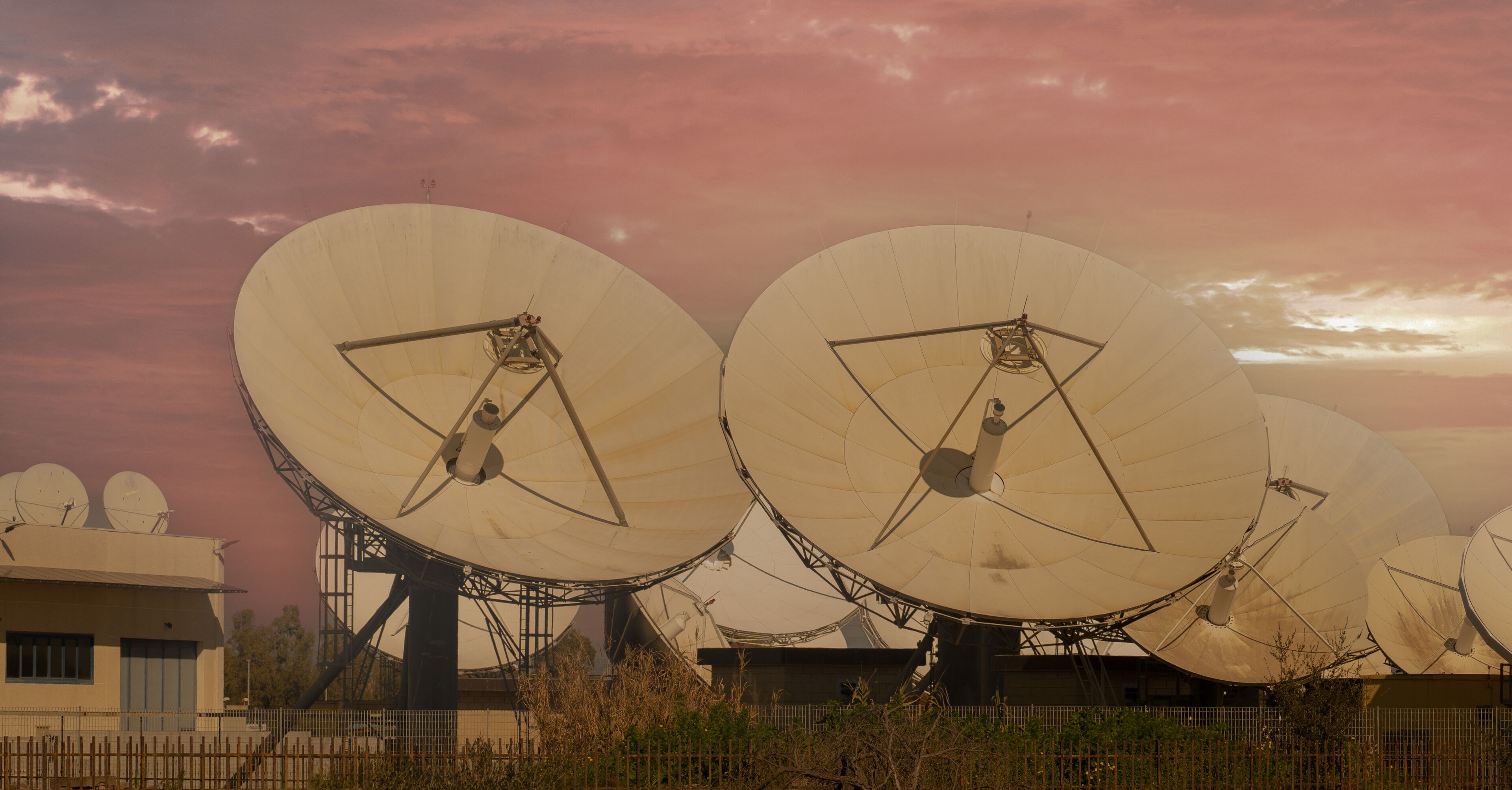 Satellite dish In the ground signal review station
