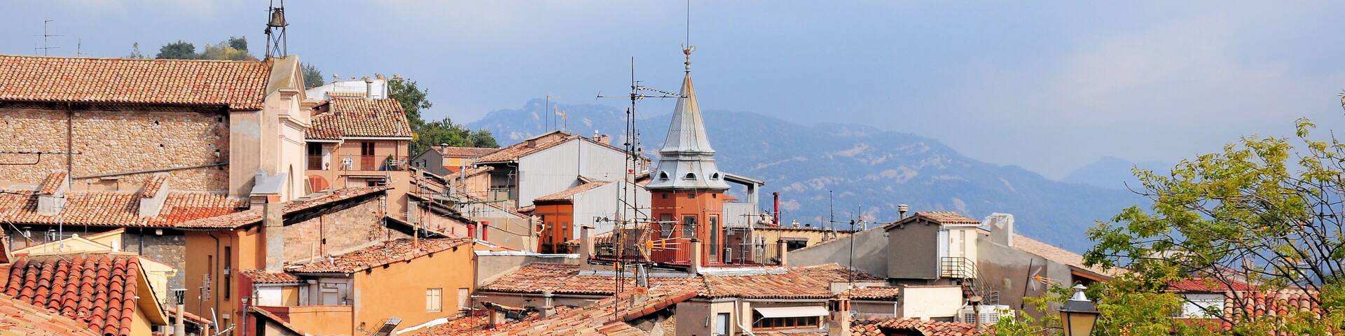 Rooftops of old town, Berga, Barcelona, Spain