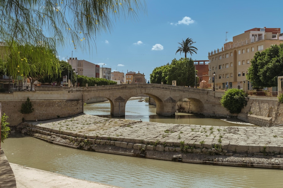 M1GJ16 Rojales. Spain August 2017 Bridge over the Segura River