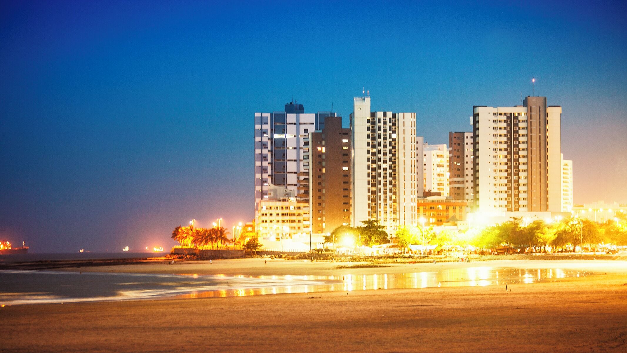 "View to Praia Ponta D'Areia by night.Sao Luis, MA, Brazil.more dark alleys:"