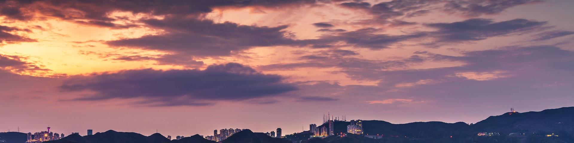 Sunset view of Nova Lima, Minas Gerais, Brazil.