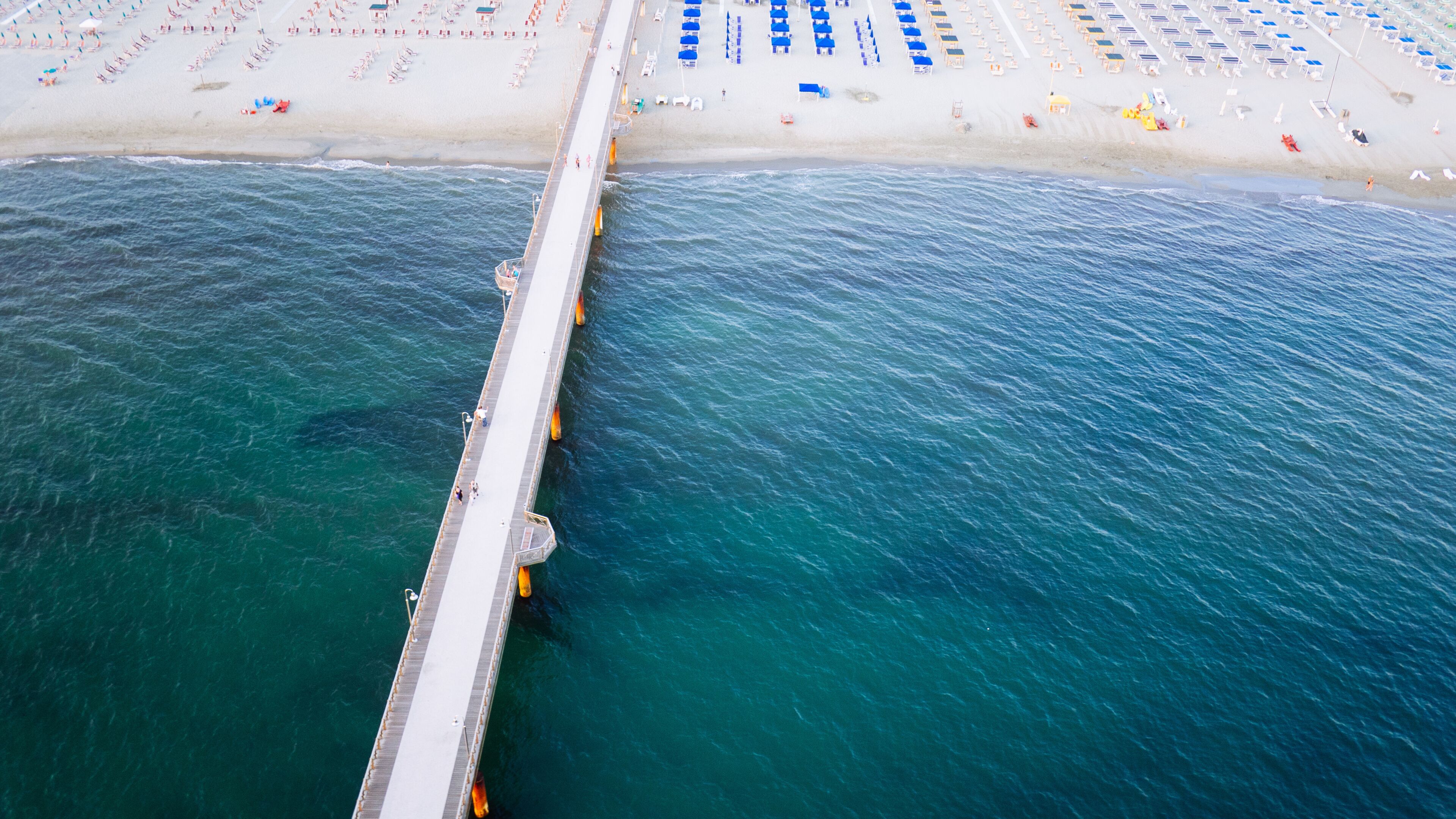 Marina di Pietrasanta's pier, aerial view