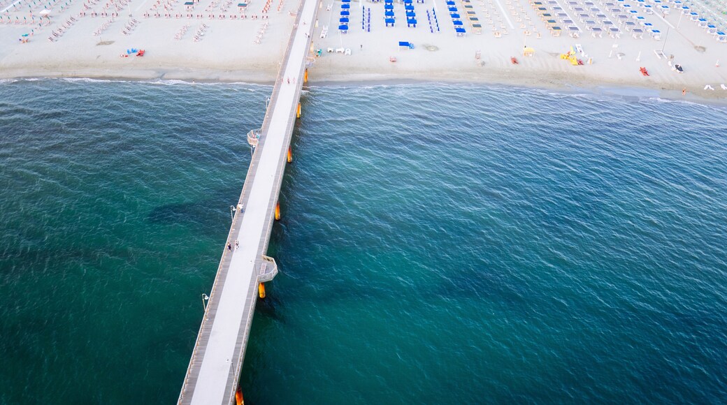 Marina di Pietrasanta's pier, aerial view
