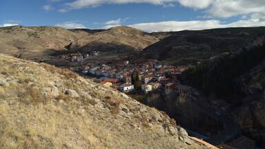 December 28, 2013. Albarracin, Teruel, Aragon, Spain. Albarracin Village View From The Castle. History, Travel, Nature, Landscape, Vacation, Architecture.
