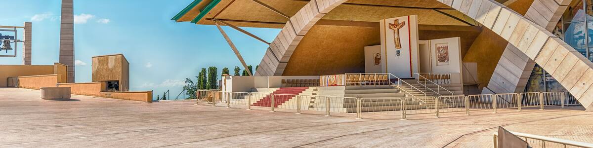 Facade of the Sanctuary of Saint Pio of Pietrelcina, Italy
