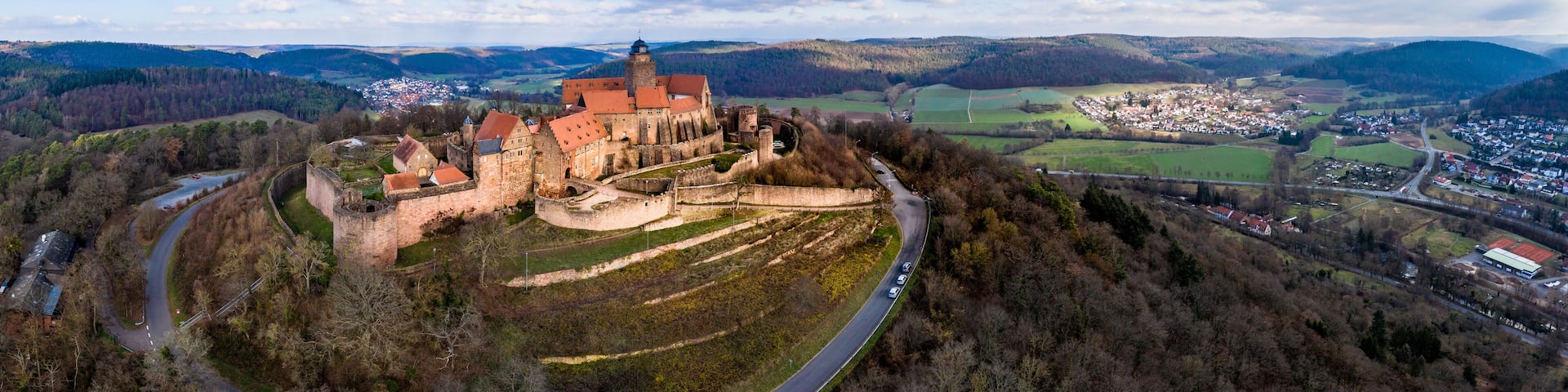 Aerial photograph Germany, Hesse, Odenwaldkreis, Breuberg, Breuberg Castle