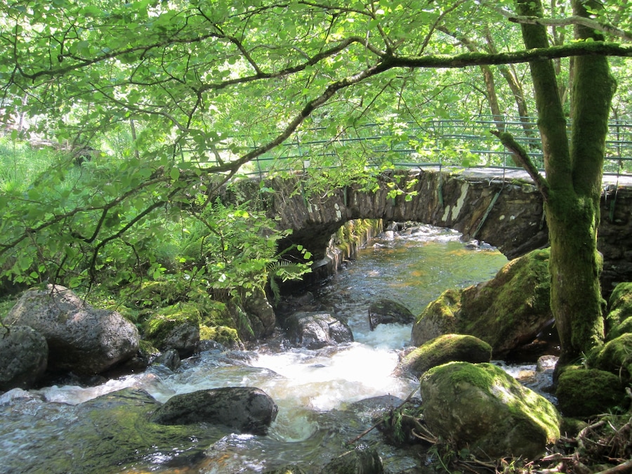Photograph of Water Yeat Bridge, carrying a road over the River Lickle, Cumbria, England