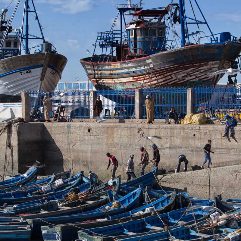 The small coastal town of Essaouira, Morocco. Get out early to see the fishermen at work. And return in the mid-afternoon to see their catch. Wander the streets and walk along the castle walls peering out into the ocean. Unlike the craziness of Marrakech or Fez, Essaouira is a breath of fresh air and well worth a visit.

#Morocco #Essaouira #Travel