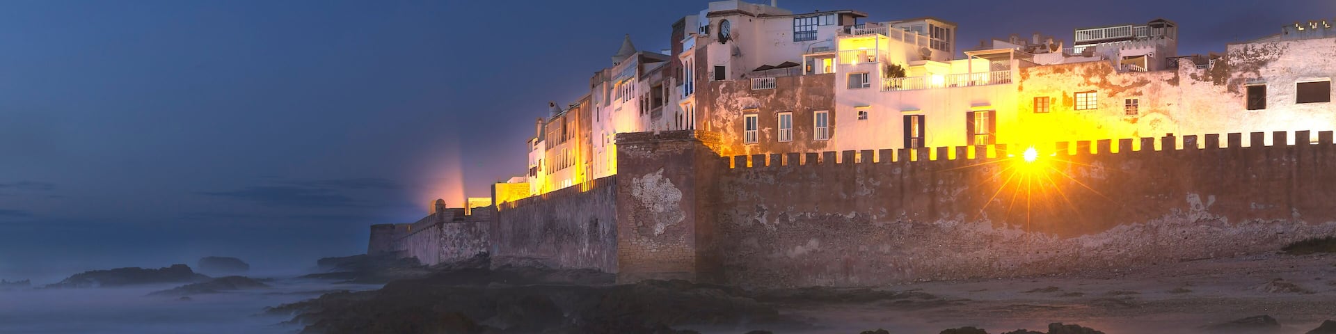 Essaouira castle and port on the Atlantic coast in Morocco, North Africa at night; Shutterstock ID 1118197085; Purchase Order: -