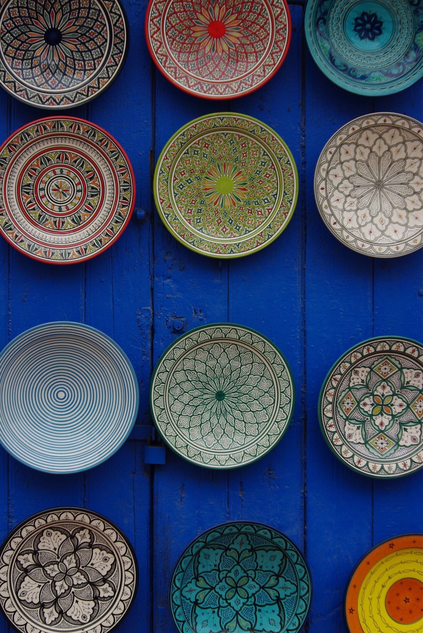 Beautifully decorated plates