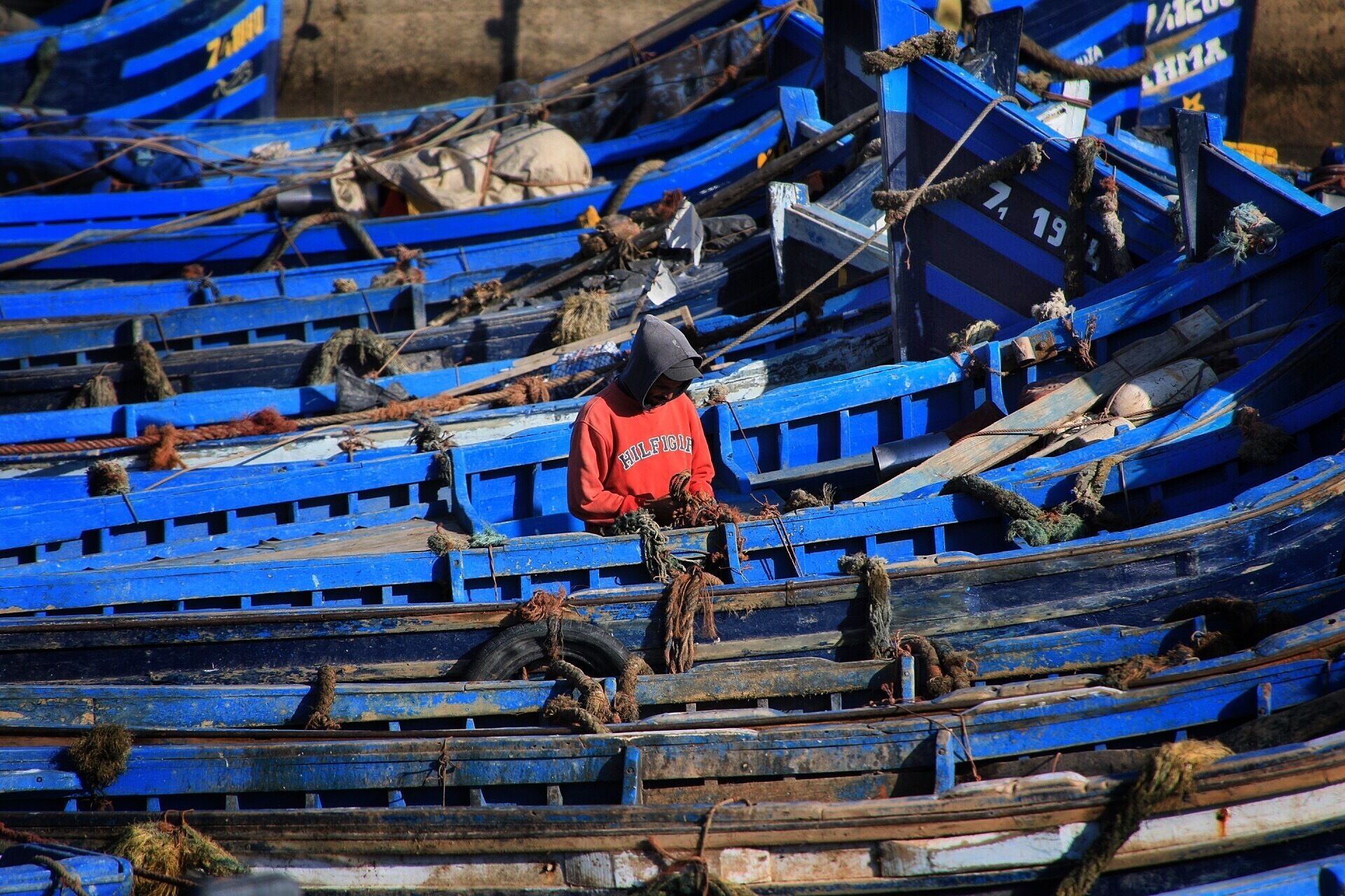 Getting ready to hit the seas. At the harbour of Essaouira, Morocco.
