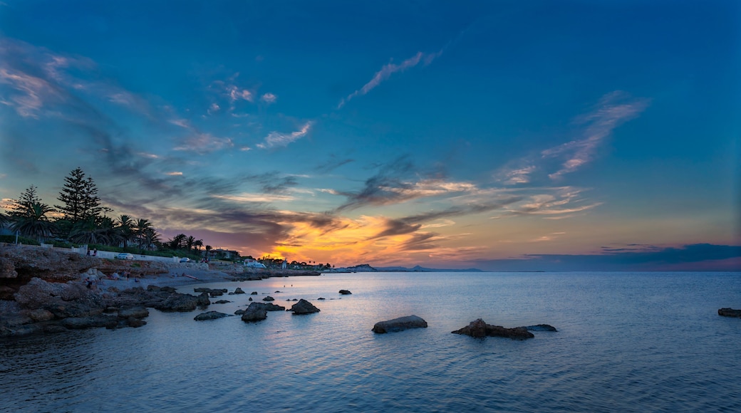 Sunset in September on a beach in Denia, Valencian Community (Spain)
