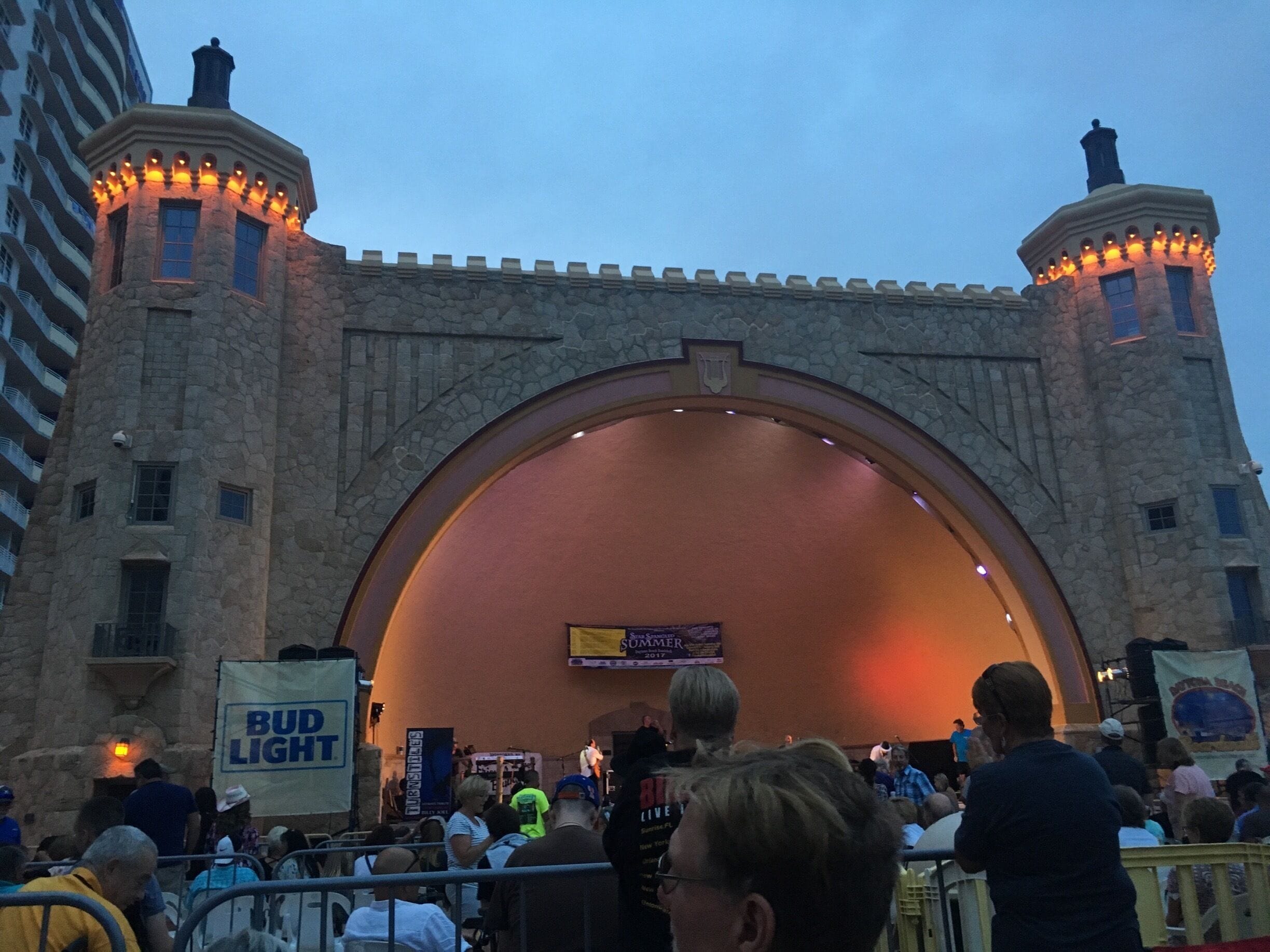 Excuse the picture quality. I only had my phone on me due to Florida summer spontaneous down pours, and it had been raining on and off all day. During the summer the Bandshells has free tribute concerts and fireworks on Saturday nights.  If you happen to be visiting the area, stop by for a good time, and great music. They have a tremendous lineup for the summer. Check it out ⬇️
https://www.daytonabeach.com/events/music/bandshell-concerts/