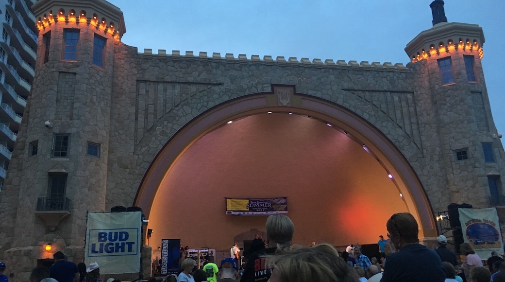 Excuse the picture quality. I only had my phone on me due to Florida summer spontaneous down pours, and it had been raining on and off all day. During the summer the Bandshells has free tribute concerts and fireworks on Saturday nights. If you happen to be visiting the area, stop by for a good time, and great music. They have a tremendous lineup for the summer. Check it out ⬇️
https://www.daytonabeach.com/events/music/bandshell-concerts/