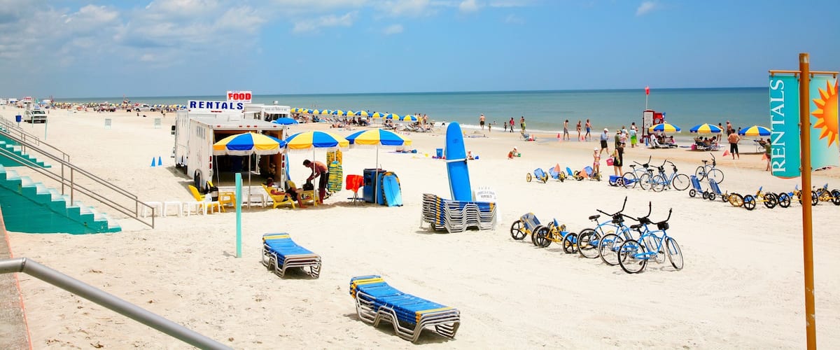 Daytona Beach which includes general coastal views and a sandy beach