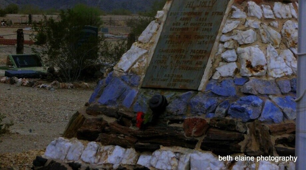 1856 US Gov't decided to use camels to move freight and people across the American Southwest... Hadji Ali (affectionately called Hi Jolly) a Syrian caretaker was hired for the job.
This is the monument in Quartzsite AZ in memory of Hi Jolly.
The Civil War began and the project was abandoned.
The camels were set free to wander the Arizona desert