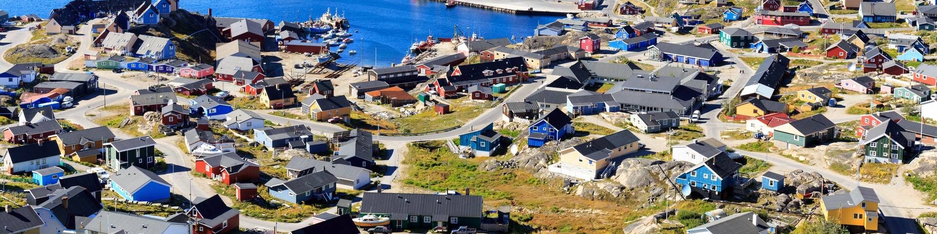 Colourful houses, Qaqortoq, Greenland, Europe