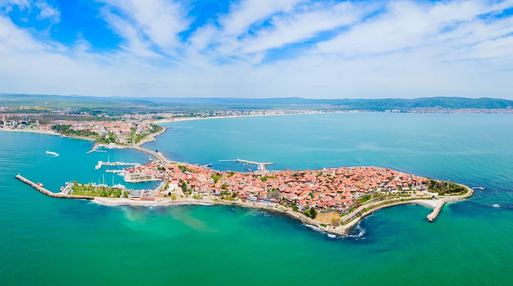 Nesebar or Nessebar aerial panoramic view, Bulgaria