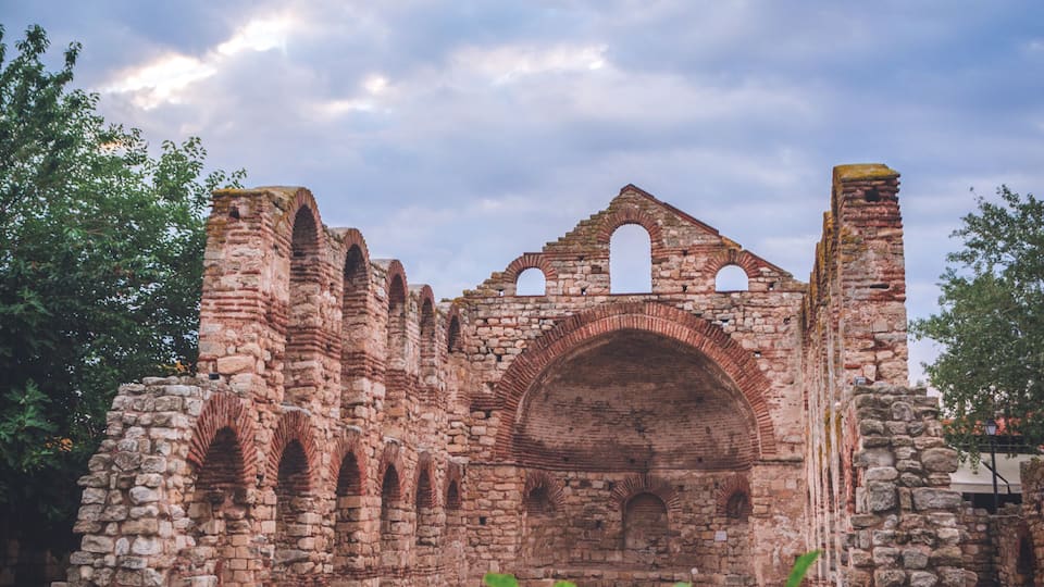 The church St. Sophia was built in the 5th-6th centuries.
With the time the building was destroyed and now we can only imagine what used to be its previous glory.
There is a marble block left with an embedded verse of the Old Testament Psalm to the generations to come: "And let my cry come to you!"