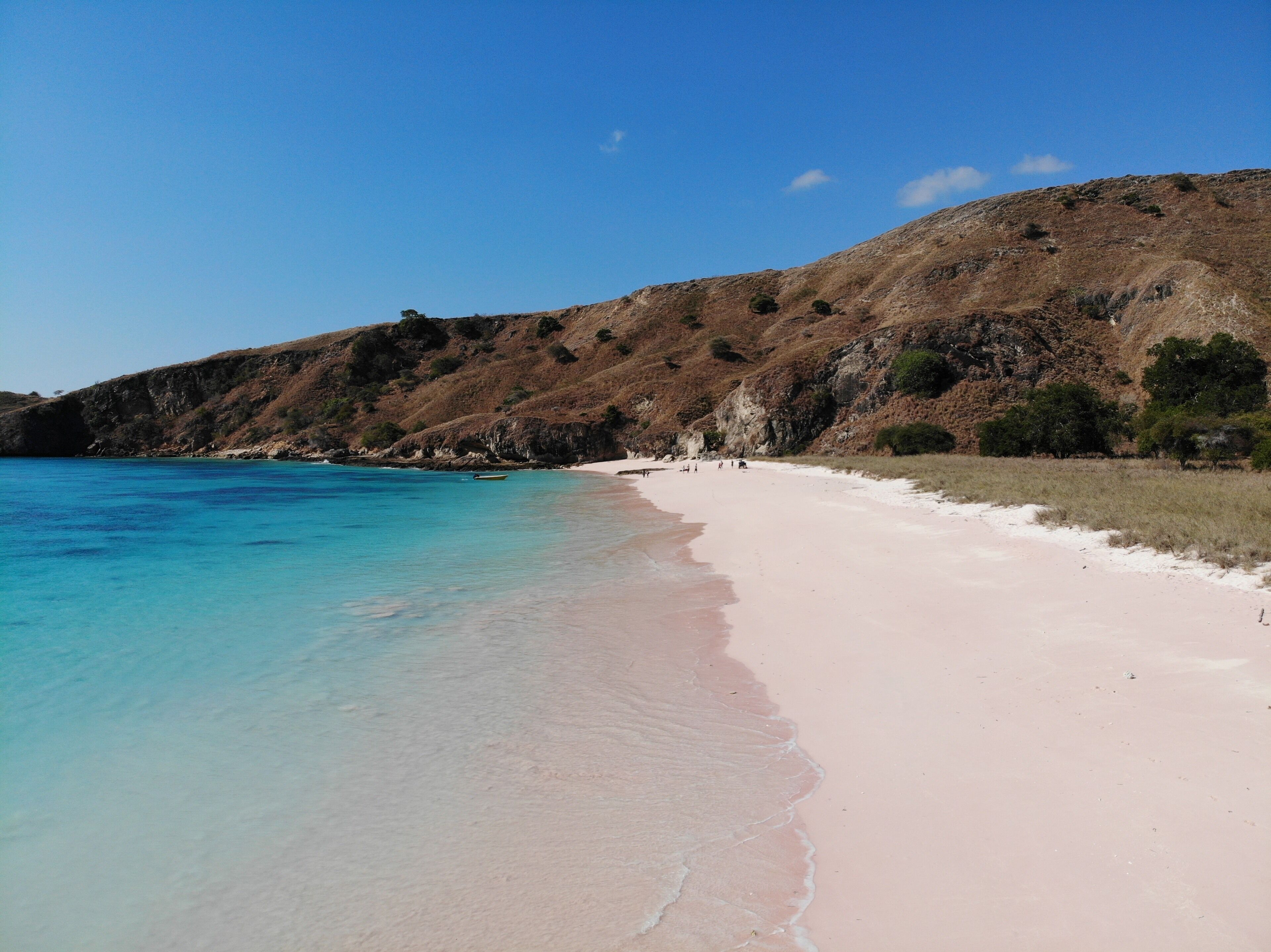 Pink beach near Padar a Island. The pink colour is created by the broken corals
