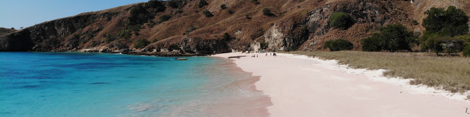 Pink beach near Padar a Island. The pink colour is created by the broken corals