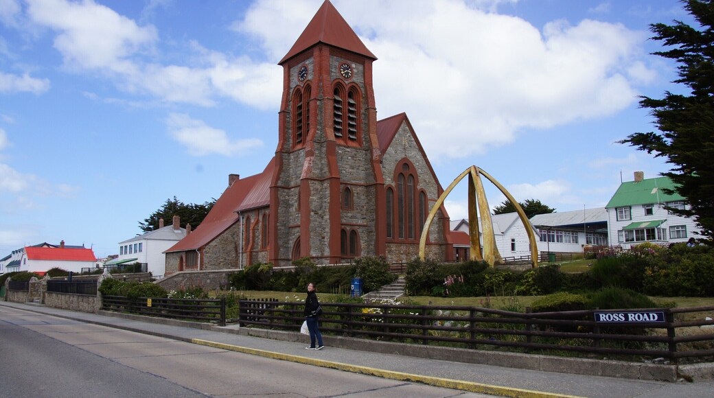 Christ Church Cathedral on Ross Road, in Stanley, Falkland Islands, is the southernmost Anglican cathedral in the world, consecrated in 1892.
In the front of this church stands a monument—a whalebone arch, made from the jaws of two blue whales.
#Lifeatexpedia