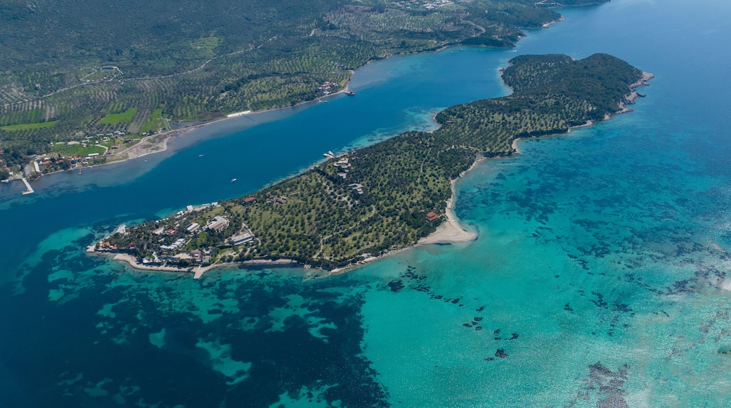 Pen - Kalem Island view with aerial drone. Dikili - Izmir - Turkey