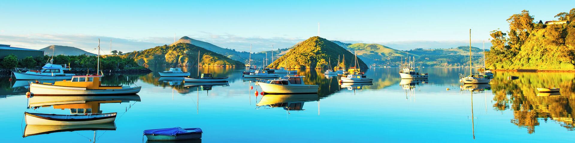 Port Chalmers at Otago peninsula, New Zealand.