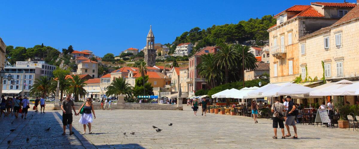 Hvar which includes a square or plaza