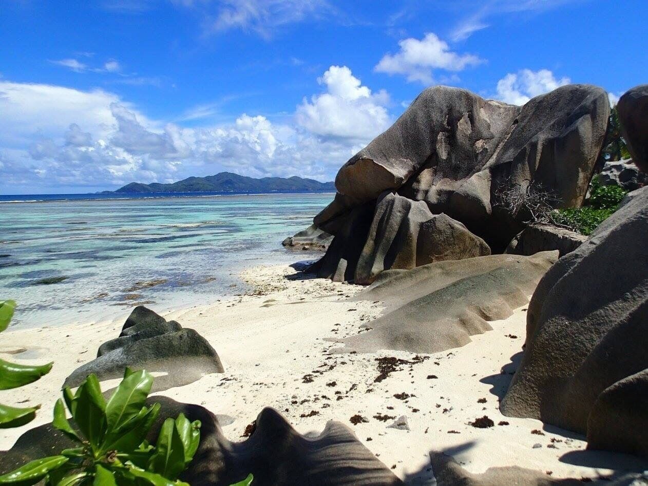 Apparently one of the most popular beaches in Seychelles, the powdery sands offset the towering dark granite boulders. #Blue