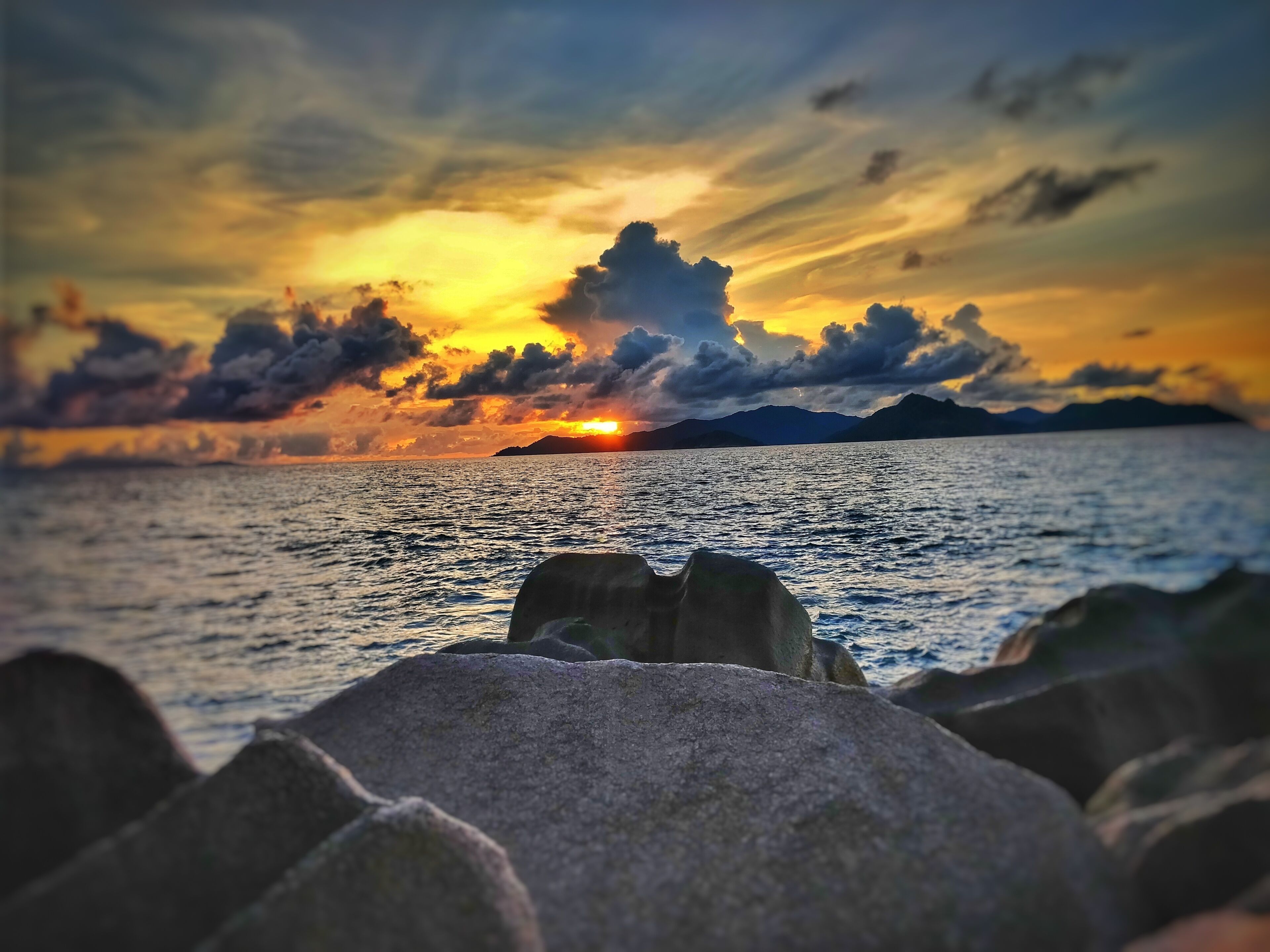 Sunset view while cycling the 3rd largest inhabited island of seychelles.

This island can be completely explored via cycle. Most of the people here rely on cycles. 

The island in the front is praslin, it is the 2nd largest inhabited island.

#LifeAtExpedia
#Beaches