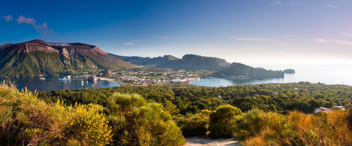 Panoramic view of Vulcano an aeolian island