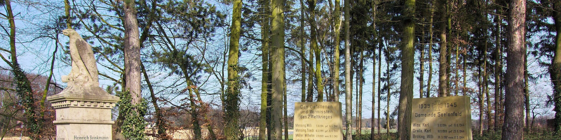 Das Kriegerdenkmal von 1920 in Seelenfeld (Petershagen) erinnert an die Gefallenen des Ersten Weltkrieges.